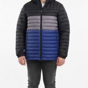 Kids' Black and Blue Puffer Jacket